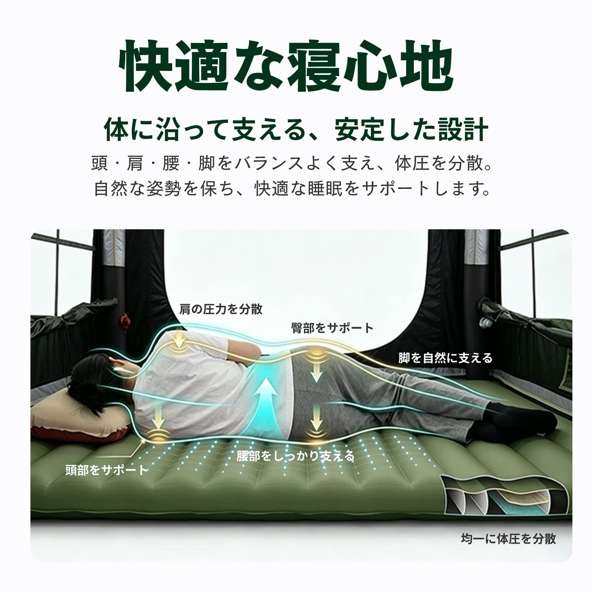 Peir リベルタ ベッド一体型エアテント｜ファミリータイプ・電動ポンプ式